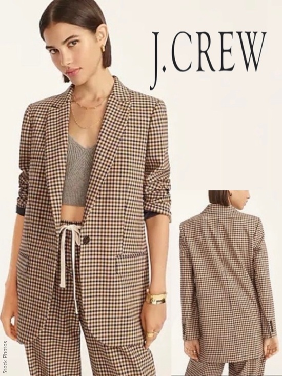 J. Crew Jackets & Blazers - J Crew Alfie Blazer Italian Stretch Wool Honey Plaid (Sz 0P)